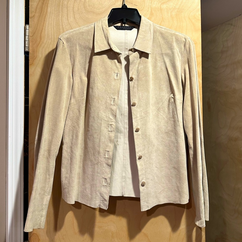 Real leather jacket beige M vintage